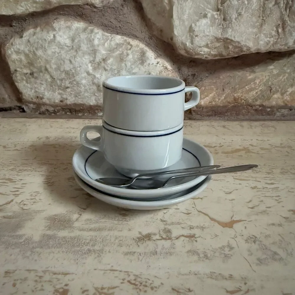 Maiaporce of Portugal espresso cup, saucer and spoon set of two